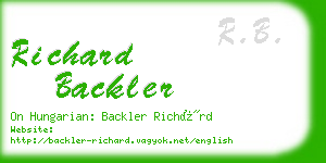 richard backler business card